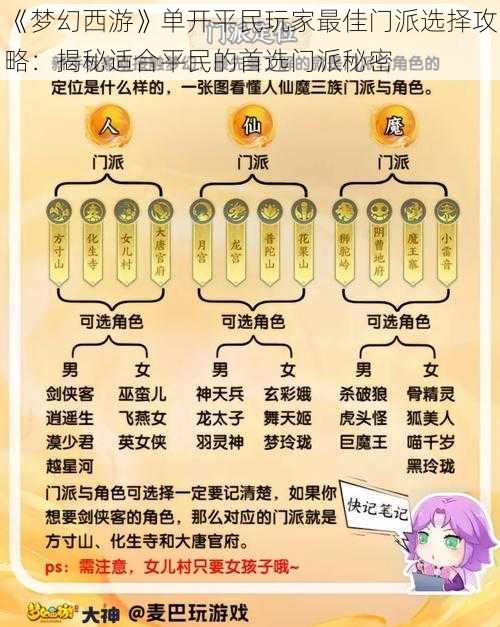 《梦幻西游》单开平民玩家最佳门派选择攻略：揭秘适合平民的首选门派秘密