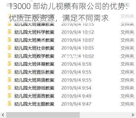 13000 部幼儿视频有限公司的优势：优质正版资源，满足不同需求