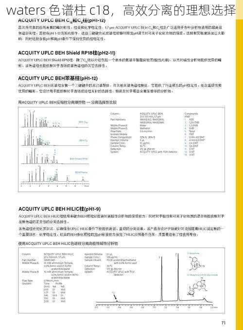 waters 色谱柱 c18，高效分离的理想选择