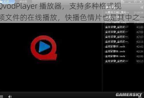 QvodPlayer 播放器，支持多种格式视频文件的在线播放，快播色情片也是其中之一