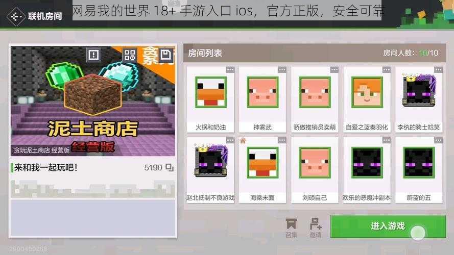 网易我的世界 18+ 手游入口 ios，官方正版，安全可靠