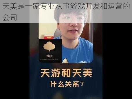 天美是一家专业从事游戏开发和运营的公司