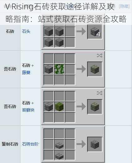 V Rising石砖获取途径详解及攻略指南：站式获取石砖资源全攻略