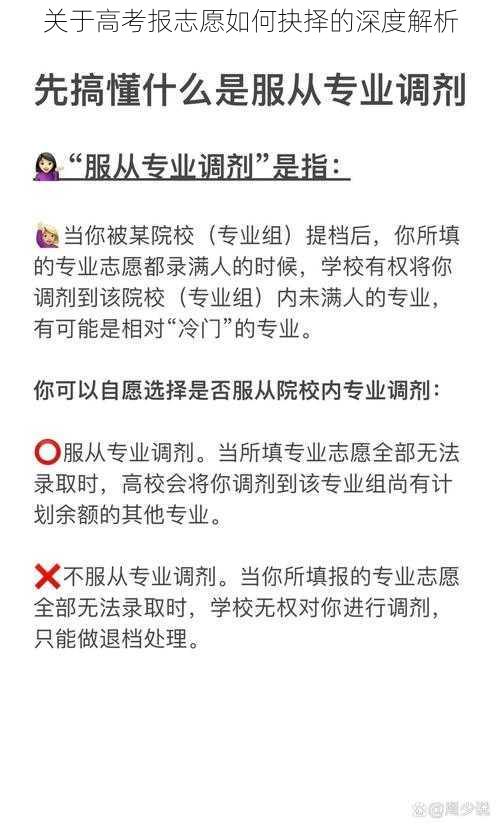 关于高考报志愿如何抉择的深度解析